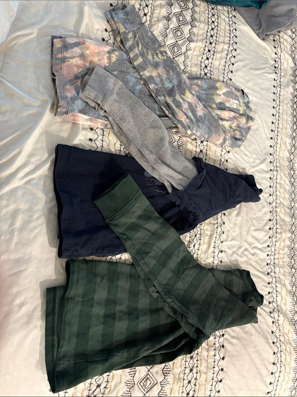 GAP Kids Long Sleeve Tees - Green Stripe, Navy, Gray, Tie-Dye Pastel